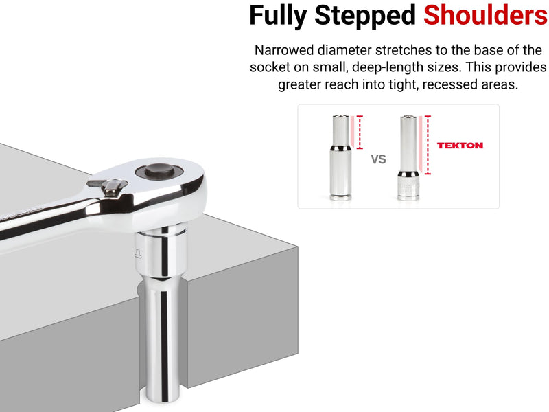 [Australia - AusPower] - TEKTON 1/4 Inch Drive x 8 mm Deep 6-Point Socket | SHD03108 