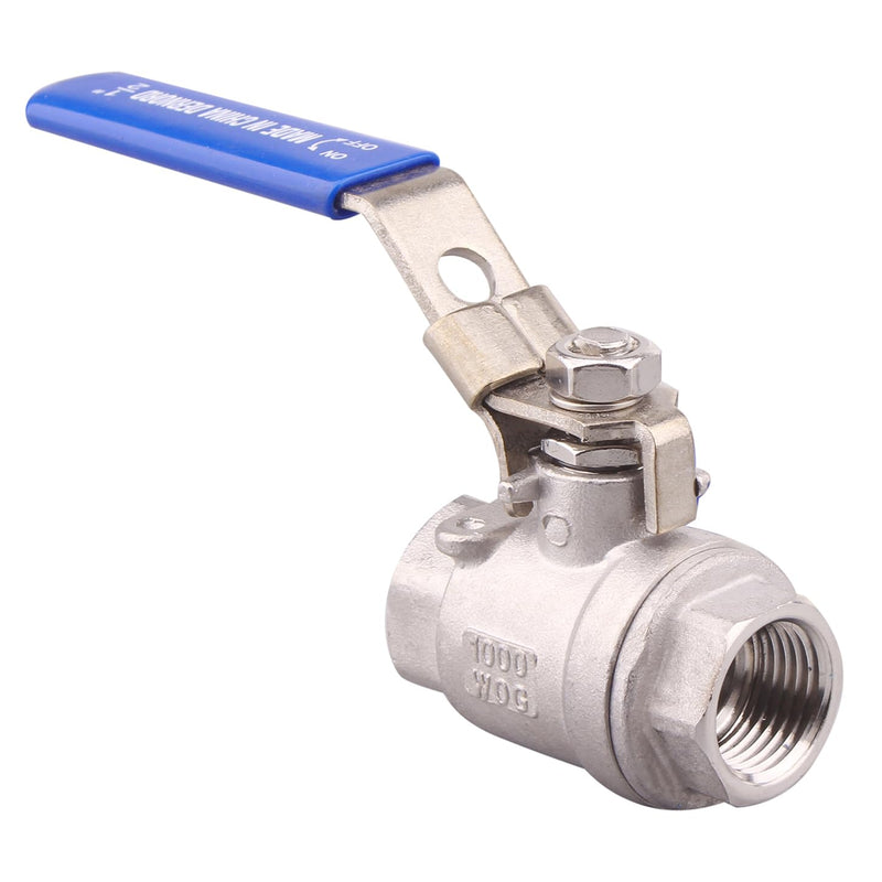 [Australia - AusPower] - DERNORD 2 Pack Stainless Steel 304 Ball Valve, 2-Piece Full Port Heavy Duty for WOG with Locking Device (1/2" NPT) 1/2" NPT Pack of 2 