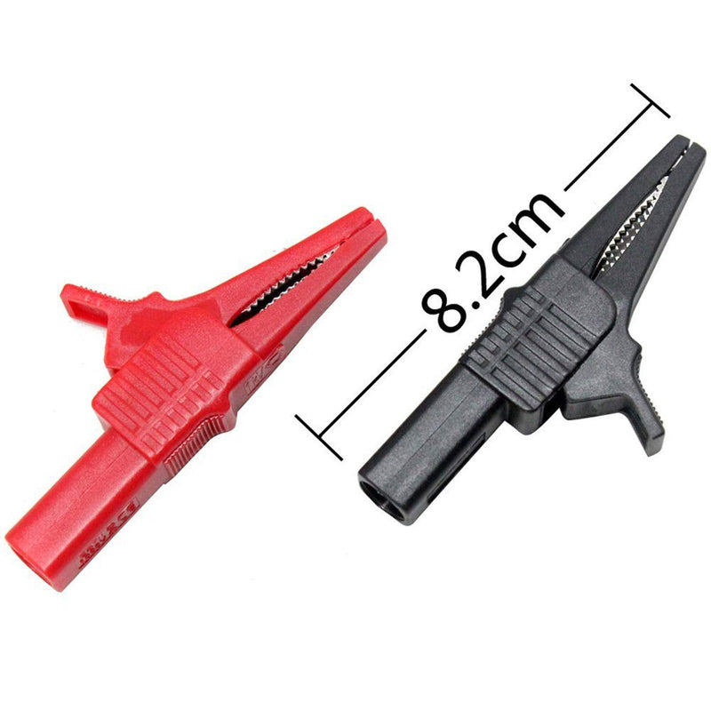 [Australia - AusPower] - 5sets AC262 Testing Probe Insulated Alligator Crocodile Clip Clamps 4mm Banana Plug Socket 5pcs Red and Black 5 