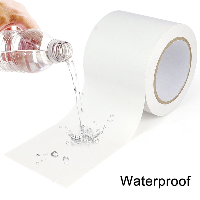 BOMEI PACK Floor Marking Tape 4 Inch x 108FT White Warning Safety Stripe Tape for Walls, Floors, Pipes, Warterproof Caution Tape Ideal for Marking Hazardous Areas, Equipment