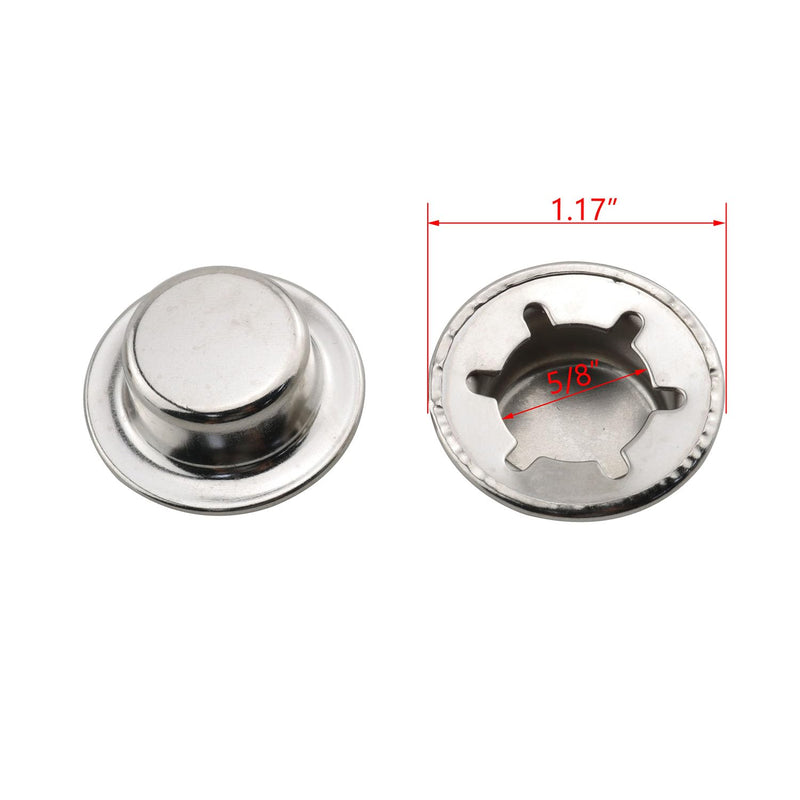 [Australia - AusPower] - 6PCS Axle Push Nut Fastener Axle Cover Nut Silver Spring Steel Push Nut Cover Stud for Lawn Mower and Wheelbarrow and Rolling Trash Cans 