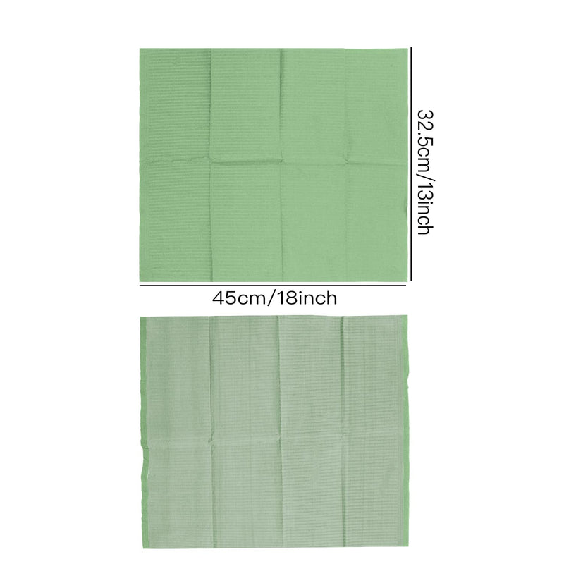 Lainrrew Disposable Dental Bibs, 50 Pcs Patient Bibs Dentist Bibs Napkin Tattoo Bibs Sheets Cloths, 13 x 18 Green