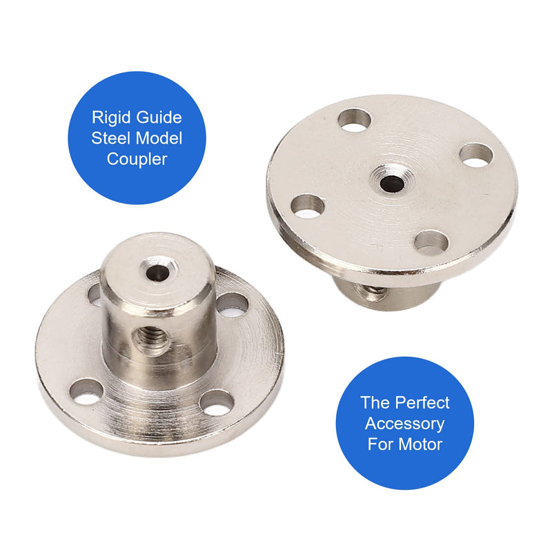 [Australia - AusPower] - 5 Pack 2mm Flange Coupling Connector, Steel Model Coupler Accessory, Shaft Axis Fittings for DIY RC Model Motors, Hardware, High Hardness Coupling Connector, Silver 