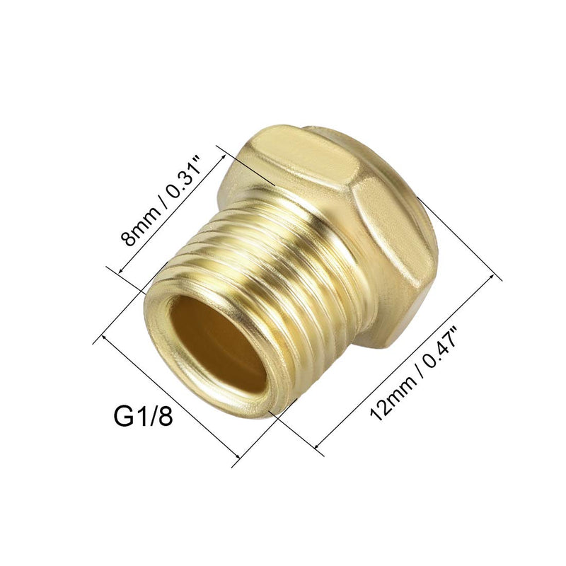 [Australia - AusPower] - sourcing map Sintered Bronze Brass Housing G Flat Pneumatic Air Silencer Flow Regulator G1/8 Inch Pack of 5 G1 / 8 " 
