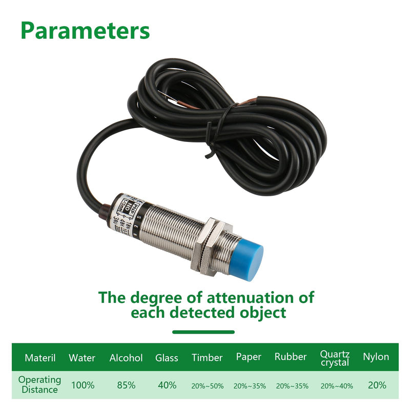 Wengart Capacitive Proximity Sensor Switch LJC18A3-B-Z,M18,DC10-30V,PNP_Normally Open 300mA,10mm Detecting Distance,3 Wire