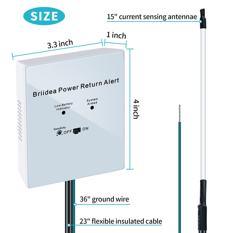 Power Return Alarm, Briidea Utility Power Back on Alert for Generator, Loud Siren with LED Indicator white