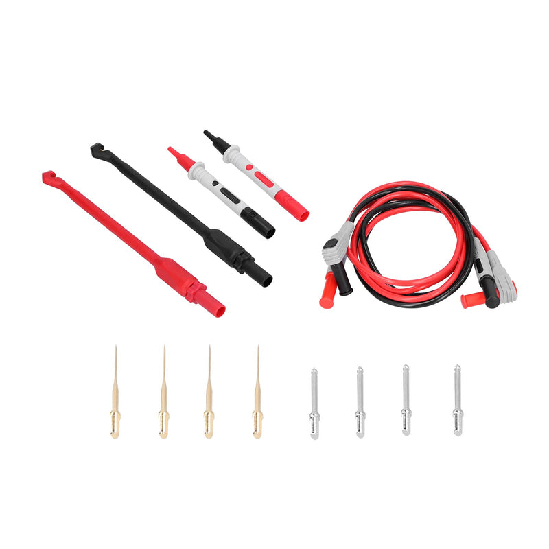[Australia - AusPower] - P1033B Banana Plug Test Leads Kit, Replaceable Needle & Hook Probes for Multimeter, High Conductivity Brass & Silicone, Ideal for Home, Lab, Auto & Industrial Use 