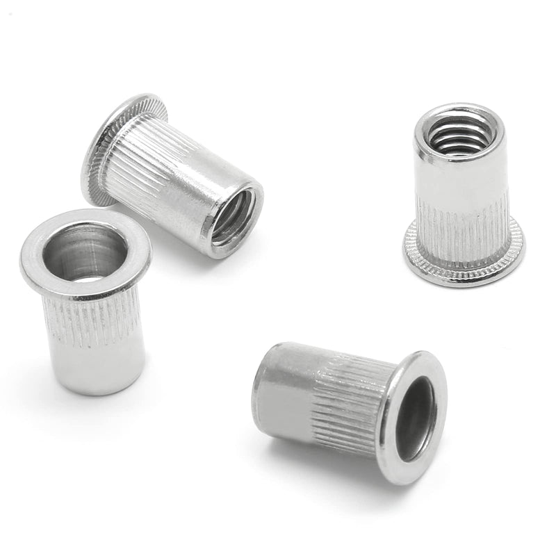 [Australia - AusPower] - 50PCS 5/16"-18 Stainless Steel Threaded Insert Rivet Nut, 5/16-18UNC Rivnuts Flat Head Rivets, Knurled Nutsert Screws Blind Nut 5/16"-18, 50 Pack 304 Stainless Steel 