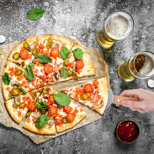 12 Pcs Pizza Server Spatula Pie Servers Spatula With Wooden Handle Shovel Stainless Suitable For And Easy to Grip Pizza Spatula Pie Knife Cake Servers