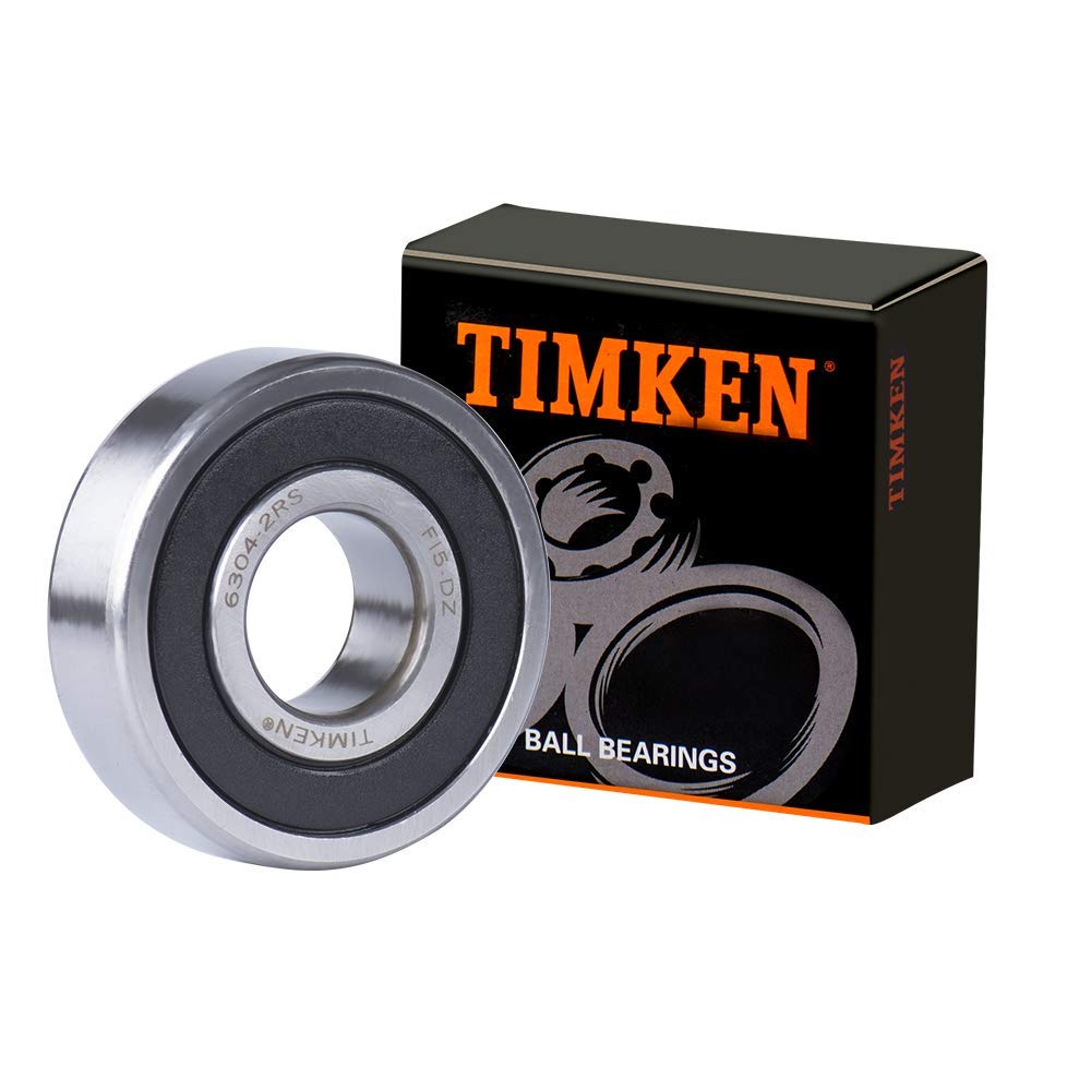 2PACK TIMKEN 6304-2RS Double Rubber Seal Bearings 20x52x15mm, Pre-Lubricated and Stable Performance and Cost Effective, Deep Groove Ball Bearings