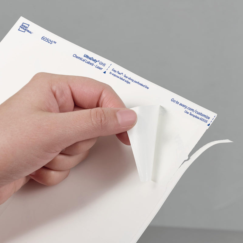 [Australia - AusPower] - Avery UltraDuty GHS Chemical Labels for Laser Printers, Waterproof, UV Resistant, 2 x 4, 500 Pack (60505) 1 Pack 
