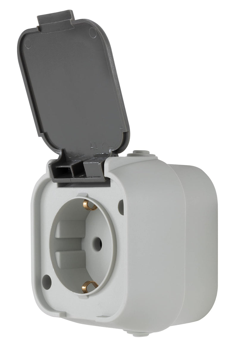 REV Ritter 10216 Socket Standard Grey IP44 1 x socket