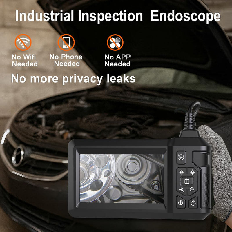 [Australia - AusPower] - 16.2 Feet Inspection Endoscope Camera with Light, 1080P HD Borescope Camera with Light, 4.3" IPS Screen, IP67 Waterproof Sewer Borescope, 16.2Ft Semi-Rigid Cord Drain Pipe Endoscope Cool Gadgets Tool 