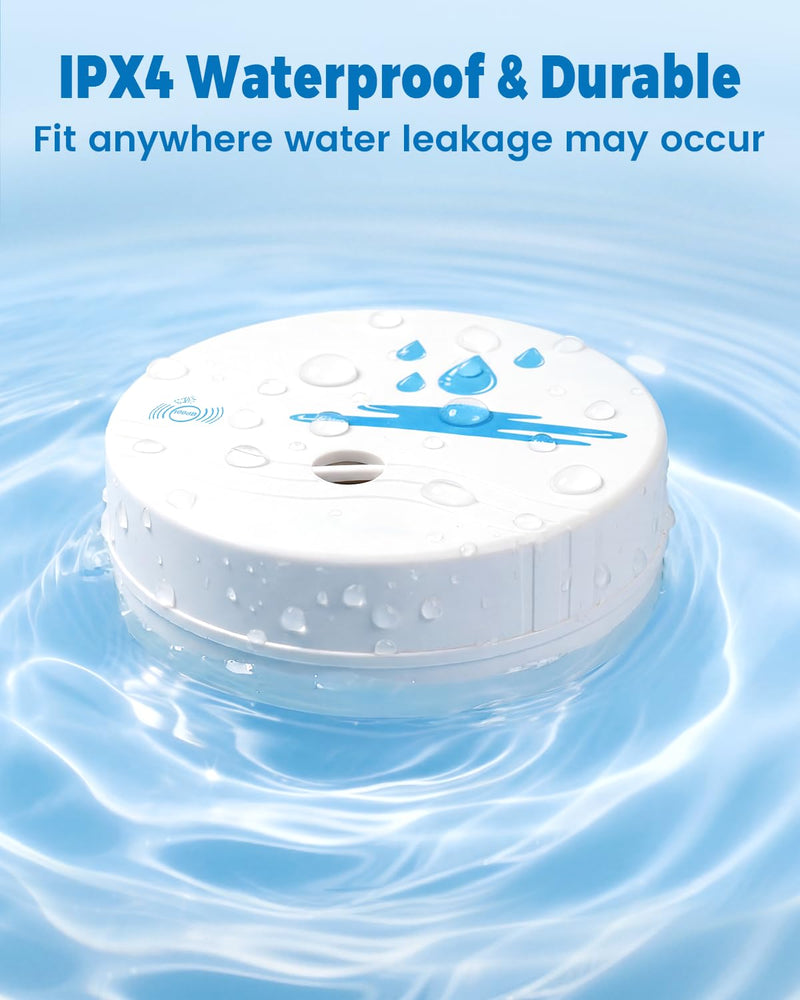 5 Pack Water Leak Detectors for Home, 100dB Waterproof Water Sensor Alarm Leak Detector for Basements, Bathrooms, Laundries, Sinks, and Windows(Battery Included) 5