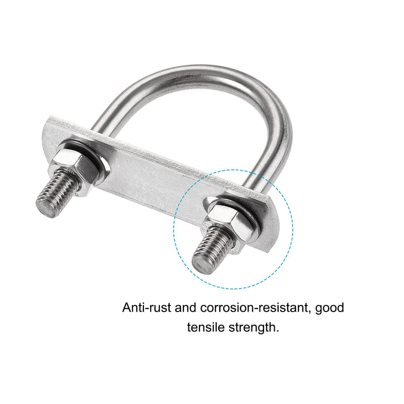 [Australia - AusPower] - METALLIXITY U Bolts 2 Sets (M8x40x65mm), Round U Bolt 304 Stainless Steel with Accessories - for Construction, Pipe M8x40x65mm 