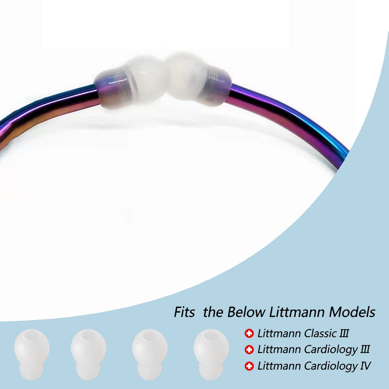[Australia - AusPower] - Silicone Ear Tips Replacement for MDF &Littmann Stethoscopes - Universal Soft Fit Littman Earpieces Snap Tight Soft Sealing Ear Pieces,Cardiology IV Parts & Littmann Stethoscope Parts white 