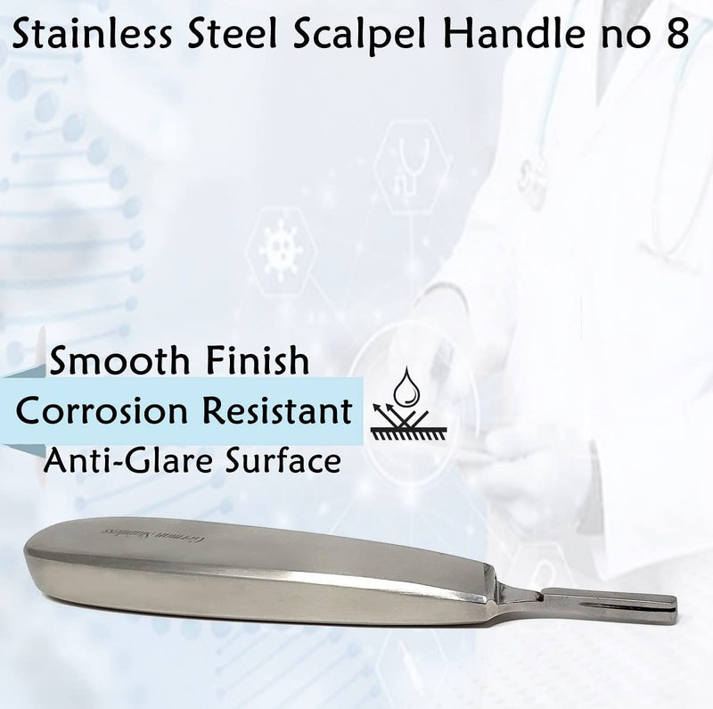 [Australia - AusPower] - Deluxe Scalpel Handle #8, Stainless Steel (Fits Size #60, 70 Scalpel Blades) 