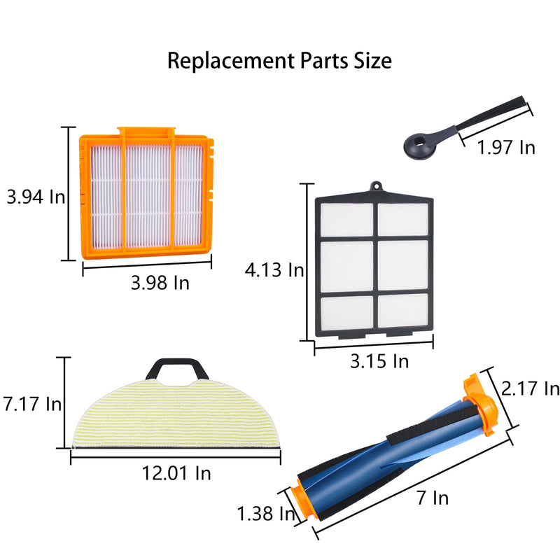 Replacement Parts for Shark RV2400WD RV2402WD AV2610WA AV2630WA RV2400WS UR2450WD Matrix 2-in-1 Robot Vacuum (15 Pack) 15 Pack