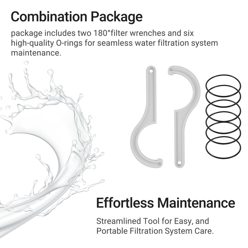 [Australia - AusPower] - 2 Water Filter Wrenches with 6 Durable O-Rings | Compatible wih APEC Water System Ensuring Seamless Replacement and Reliable Filtration 