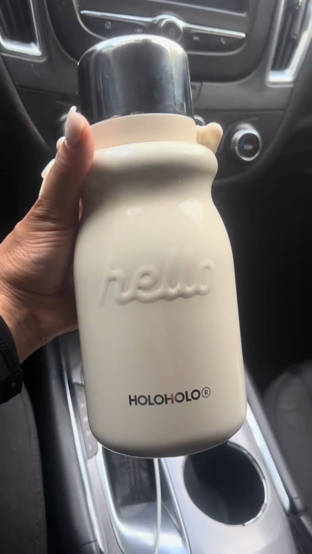 HOLOHOLO Insulated Water Bottle with POP-UP Straw Leak-Proof, Tea Strainer, Multipurpose Lid Cup, Handle, Stainless Steel, 24-Hour Temperature Control, 30 oz (Green) Green