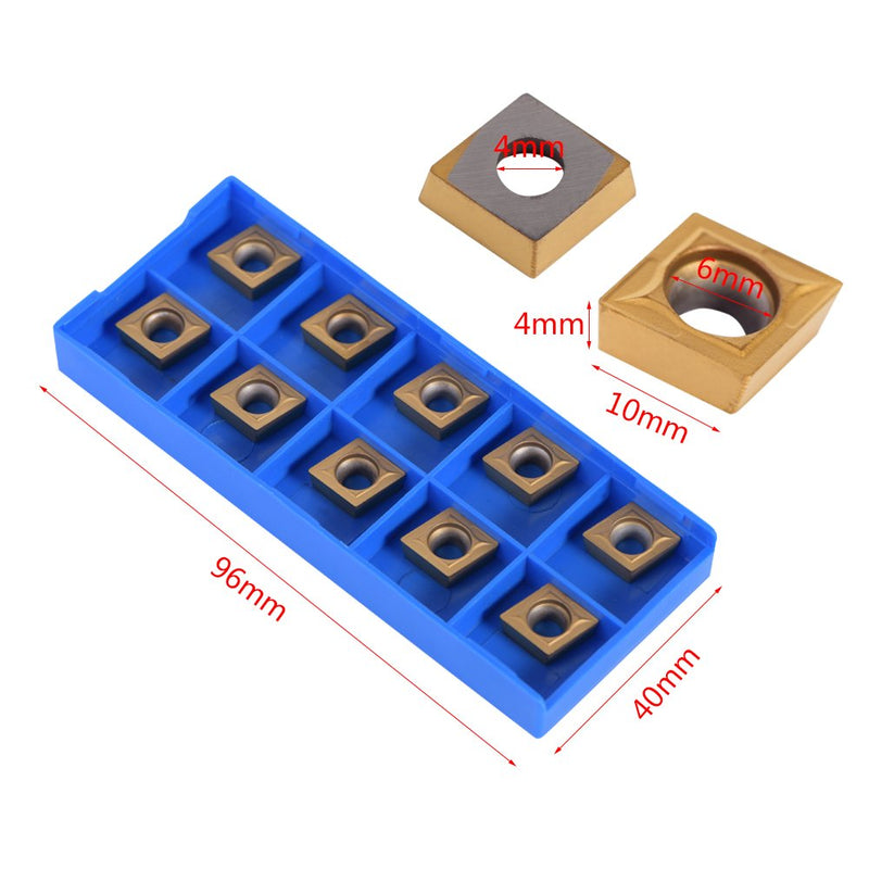 [Australia - AusPower] - ASHATA CNC Carbide Inserts, 10pcs CNC Carbide Tips CNC Rotary Plates Knife Cutter Rotary Tool With Box (CCMT09t304 CCMT32.5) 