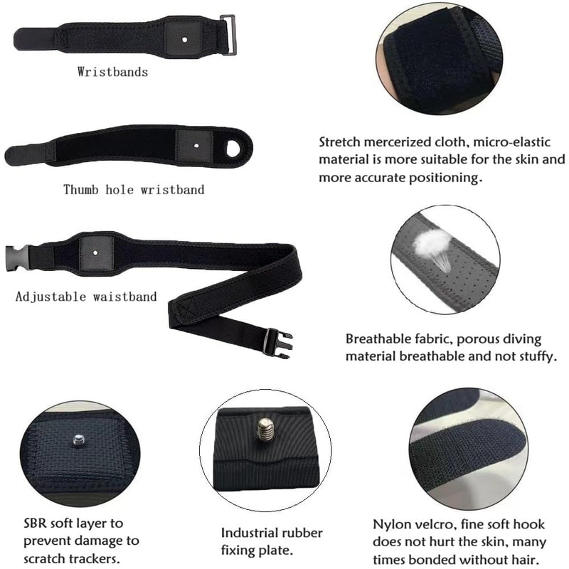 [Australia - AusPower] - HTC Vive Full Body Tracker Strap, Tracker Fixed Strap, Waist Belt, Hand and Foot Strap, 1 for Virtual Reality, 2 Hand Bowl Straps,2 Palm Strap 