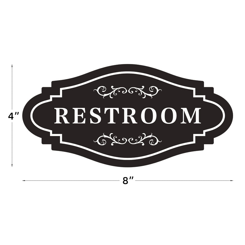 [Australia - AusPower] - Restroom Sign,restroom signs for business,restroom sign for home,unisex bathroom sign or Bathroom signs for door, 4 x 8 inch-Easy Installation Without Any Tools ? RESTROOM-1) 