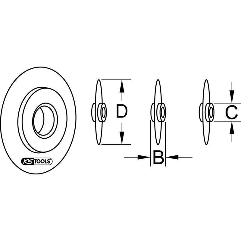 [Australia - AusPower] - KS Tools 101.1001 Replacement Cutting Wheel for Pipe Cutters, Metal, Diameter 18.2 x 3 mm 