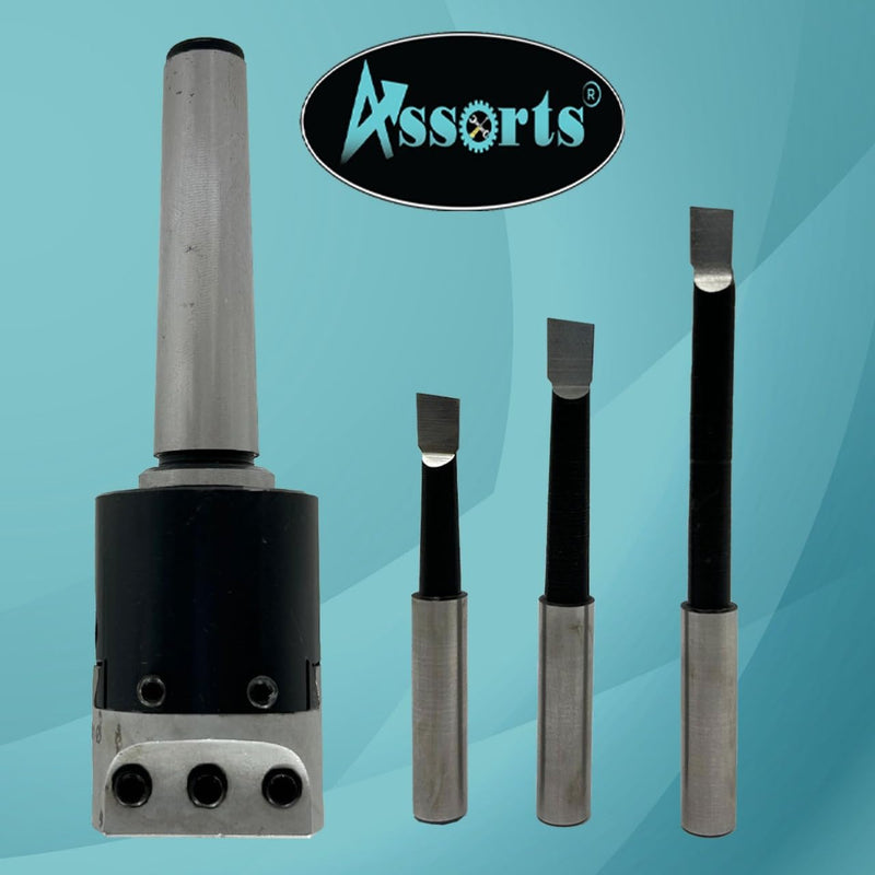 [Australia - AusPower] - QUALITY PRECISION BORING HEAD DIAMETER 1.5" INCHES WITH CARBIDE TOOLS// 1 DIV: 0.001 THOU (2MT SHANK (M10 X 1.5 DRAWBAR)) 2MT SHANK (M10 X 1.5 DRAWBAR) 