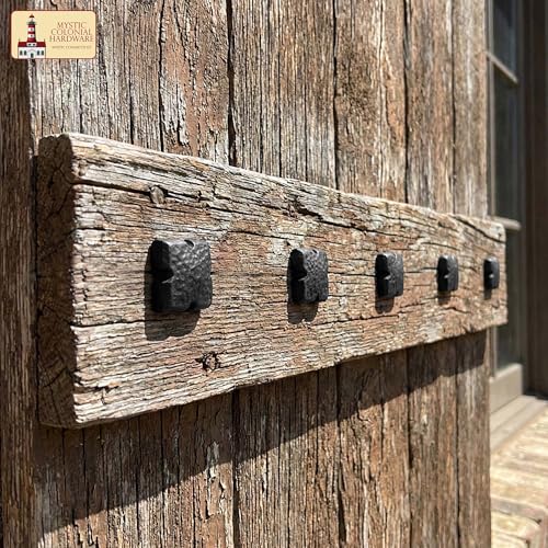 SaKeGa 1.1-inch cast iron hammered square clavos nails for wood doors, rustic furniture hardware, pack of 6