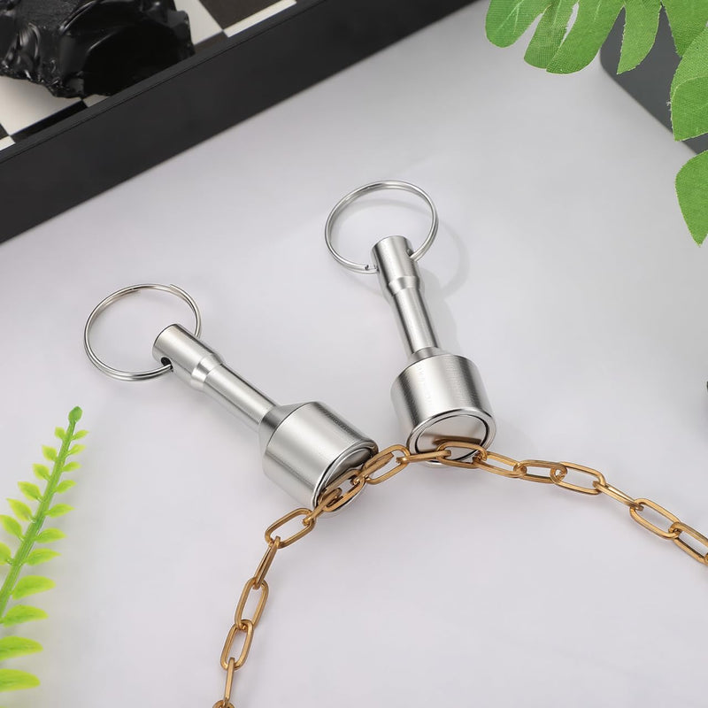 Hemobllo Pack of 2 Magnetic Gold Tester Key Ring Silver Tester, D17 mm Professional Test Magnet with 12 kg Tensile Force for Jewellery, Coins & Metals, Compact Jeweler's Tool for Authenticity Testing