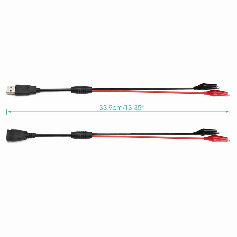 [Australia - AusPower] - DROK USB Tester, USB-A USB-C 2.0 Multimeter Dual USB Ports PD QC 3.0 Battery Charger Monitor, Copper Alligator Clips with Wire Female and Male USB Connector Test Leads for Testing Circuit 2x18AWG 3-5A 