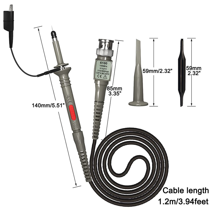 [Australia - AusPower] - Greluma Universal Oscilloscope Clamping Probes 100 MHz with Accessory Kit 1 x 10 x Pack of 2 