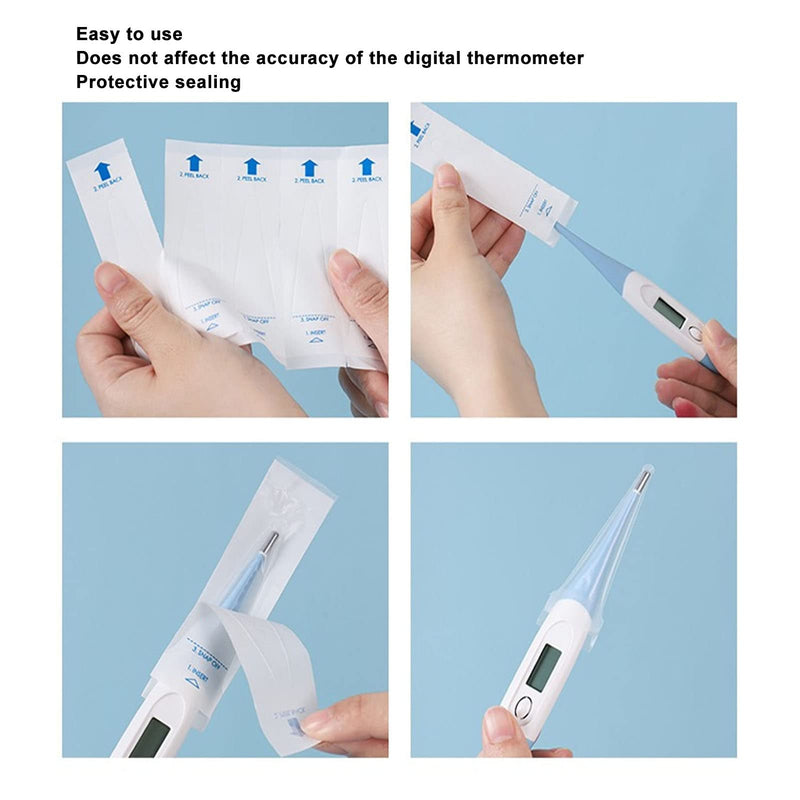 [Australia - AusPower] - Oral Thermometer Covers Disposable 50pcs, Disposable Probe Covers Thermometers Sleeves Covers for Oral Ear Recta Thermometer 