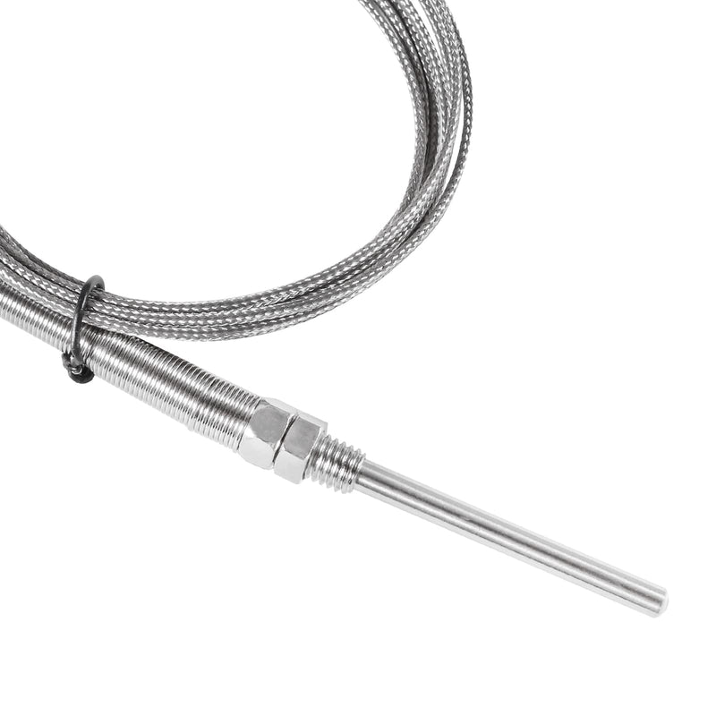 [Australia - AusPower] - Alinan 2pcs 2M/Approx 6.6Ft 50MM Probe M8 Pipe Thread Temperature Sensor Probe Three Wire Temperature Controller(0~400℃) PT100 RTD Stainless Steel Thermocouple 2M 50MM 