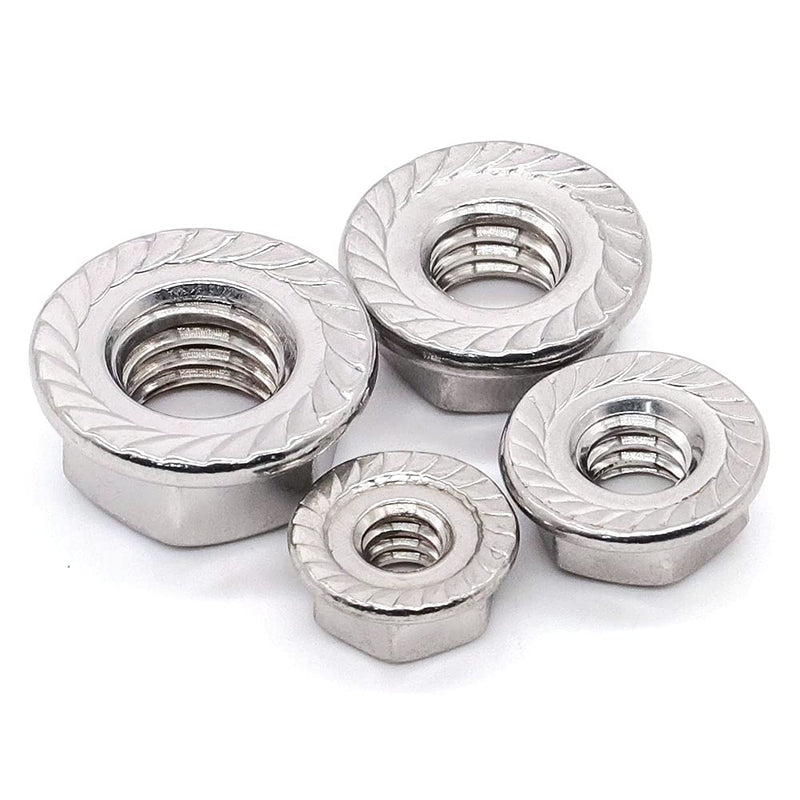 [Australia - AusPower] - Glvaner #8-32 Thread Size Stainless Steel Serrated Flange Hex Nuts Locknuts 304 Stainless Steel 18-8 50 Pack 