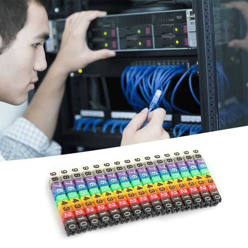 150 Pcs Digital Wire Number Tubes 1.5mm² – Clip-On Cable Markers for Electrical Wiring Identification, Color-Coded Plastic Labels