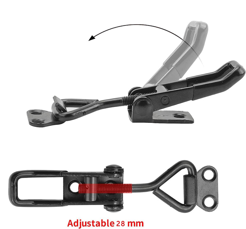 [Australia - AusPower] - E-TING 6Pack Toggle Clamp Latch 100KG 220LBS Holding Capacity 4001Pull Latch Clamps Black Adjustable Quick Release Hasp Clamps for Smoker Cabinet Boxes Case Trunk Jig, Metal Toggle Latch Catch Set 4001?6pack? 