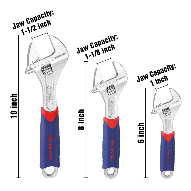 [Australia - AusPower] - WORKPRO Torpedo Level & WORKPRO 3-piece Adjustable Wrench Set 