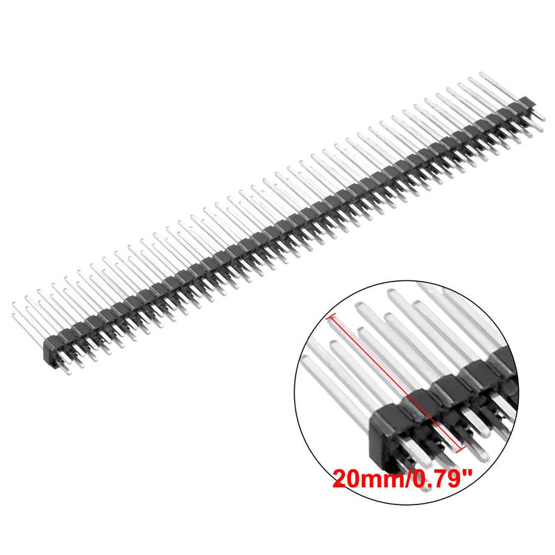 [Australia - AusPower] - uxcell 5Pcs 2.54mm Pitch 40-Pin 20mm Length Double Row Straight Connector Pin Header Strip for Prototype Shield 20mm Pin Length 