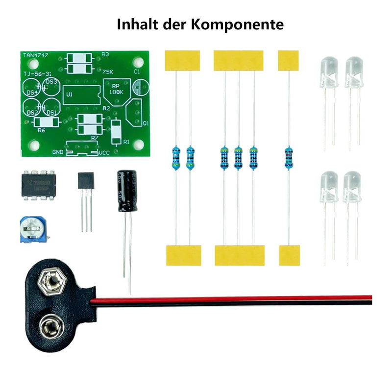 LED Soldering Set, LM358 Breath Light Kit, 2 Pieces, Flashing Lights, Fun Soldering Exercise, DIY Electronic Manufacture Assembly, Loose Parts