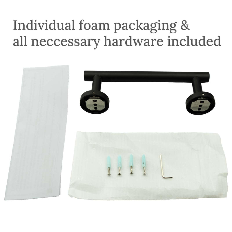 Modket 16 Inches Matte Black Towel Bar Bathroom Hardware 304 Stainless Steel Wall Mounted Kitchen Towel Holder Cloths Hanger 16 Inch
