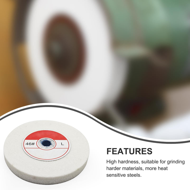 [Australia - AusPower] - 1 Piece Benchtop Grinding Wheel, 5 Inches, Suitable for Grinding Alloy Steel, Hardened Steel, High Carbon Steel and Other Metals. 46 Grit, 1/2" Mandrel Hole, 0.67" Thickness (White Corundum) 46 grit.white 