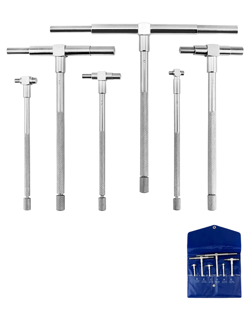 QWORK Telescopic Gauges 8 mm - 150 mm Inner Diameter Adjustable, 6 Pieces/Set