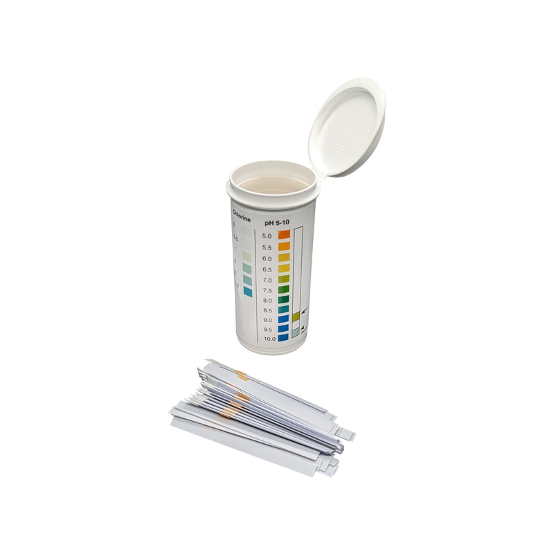 [Australia - AusPower] - Residual Chlorine 0-10 ppm & pH 5-10 Combo Multi Pad Test [Vial of 50 Strips] 