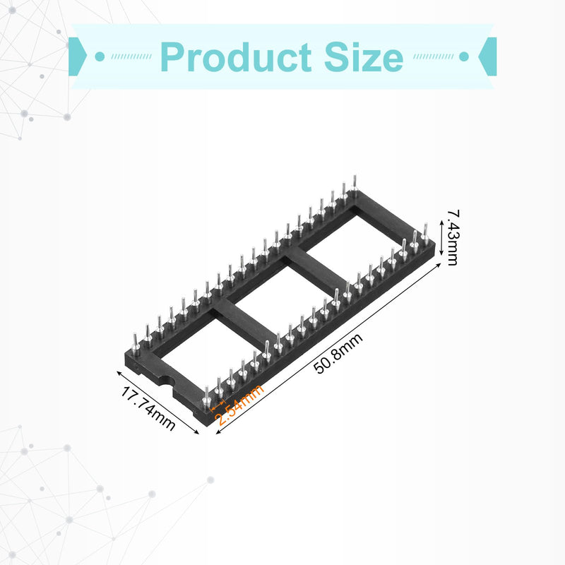 [Australia - AusPower] - QUARKZMAN DIP IC Chip Socket Adapter 40 Round Pin IC Assortment Kit 2.54 mm/0.1 Inch Pitch for Breadboard Project, PCB Board Design, Pack of 8 