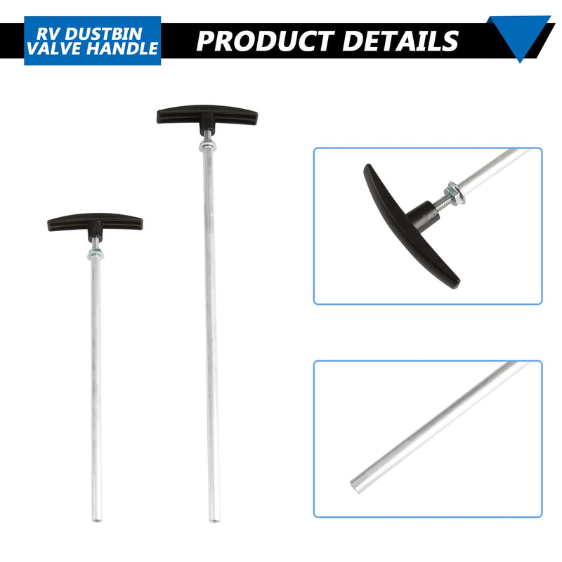 RV Waste Valve Tube Extension Kit 9"and 12",Compatible with Valterra/Camco Waste Valve ,rv black tank handle RV Dump Valve Handle Replacement Set, RV Sewer Hose Kit Included Rod Tube-Universal Fit