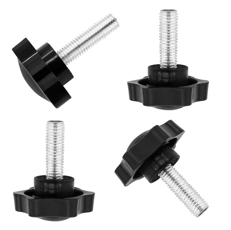 [Australia - AusPower] - 4 Pack M8 x 30mm Thread Replacement Star Hand Knob Tightening Screw, Black Hand Tightening Knob 