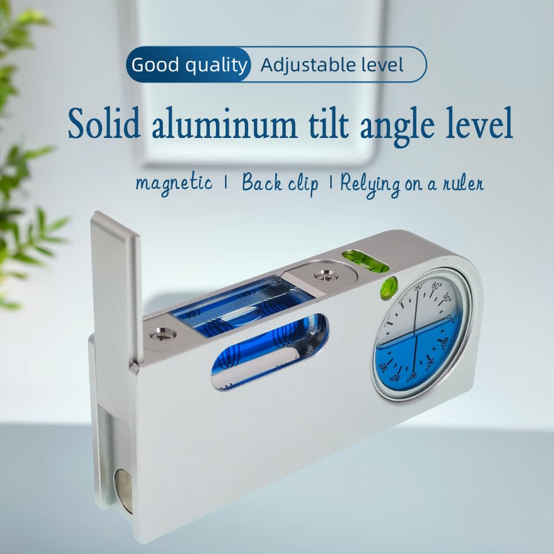 [Australia - AusPower] - Solid aluminum alloy small level ruler tilt angle measurement portable mini adjustable horizontal bubble magnetic universal bubble (blue（blue）) Blue（blue） 