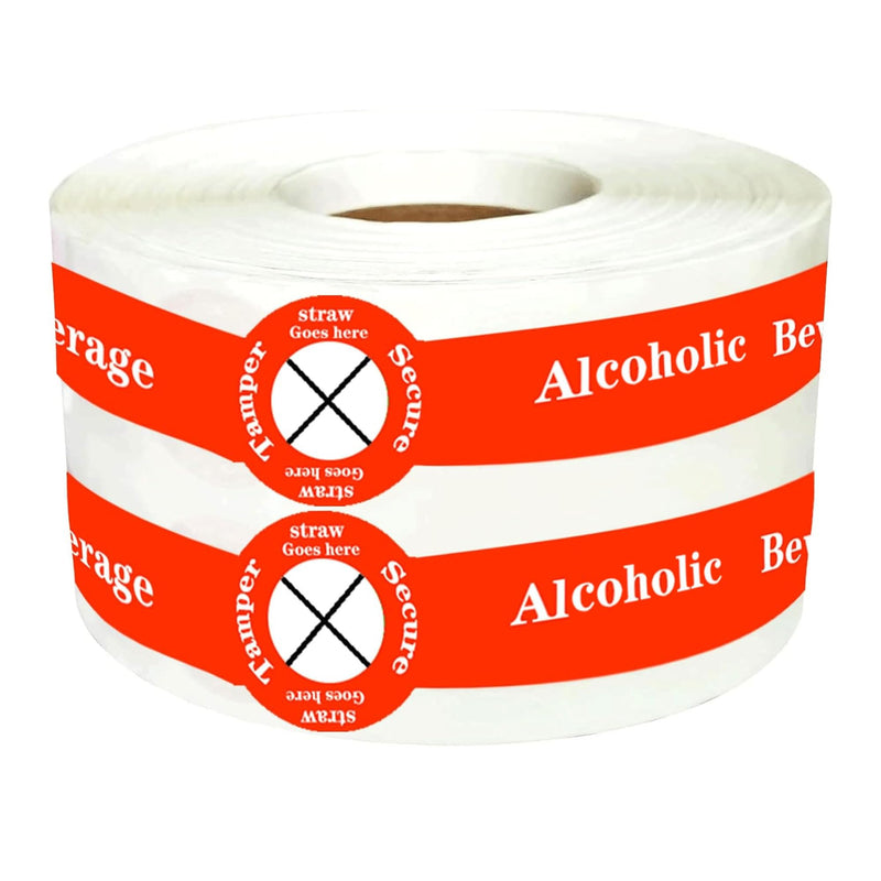 Alcohol to-Go Drink Straw Tamper Proof Stickers 500 Pcs Alcoholic Beverage Lid Stickers - 1 x 9 inch Safe Secure Tamper Evident Safety Seals Sticker for Alcohol Cups Drink Lids
